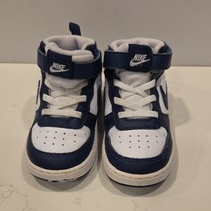 Nike Toddler Navy and White High-Top Sneakers